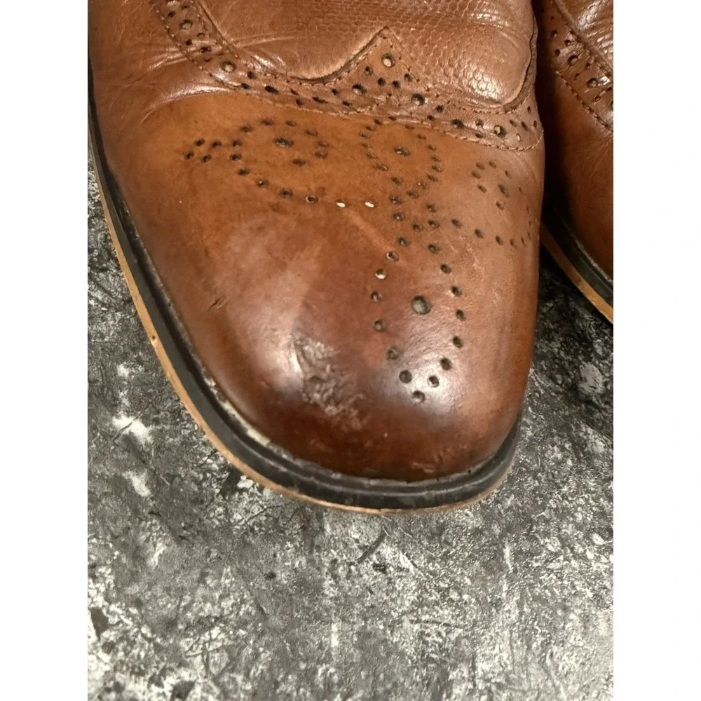 Stacy Adams Mens Lavine Double Monk‎ Strap Wingtip Leather Shoes Chestnut Sz 11M